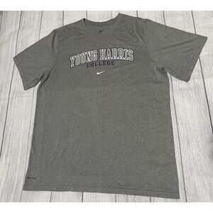 Nike Young Harris College Mountain Lions Dri Fit T Shirt Gray Size Large L Rare